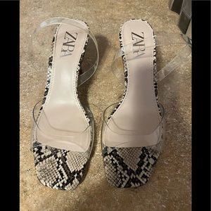 Zara snake print heels